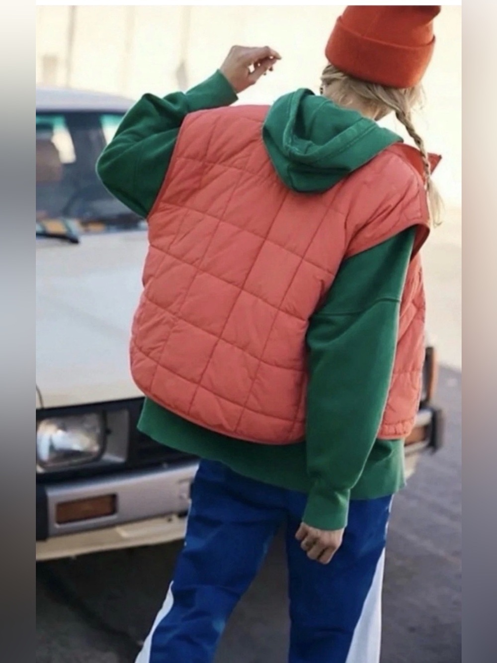 Free People Movement Quinn Quilted Puffer Vest Deep Sea Coral Size S⭐️NWOT⭐️ - Picture 3 of 8